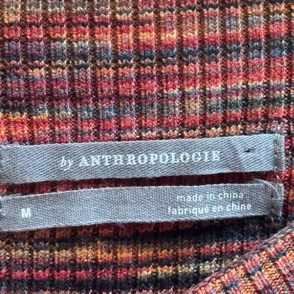 Anthropologie Multicolor Ribbed Sleeveless Knit Tunic Dress M - Picture 2 of 9